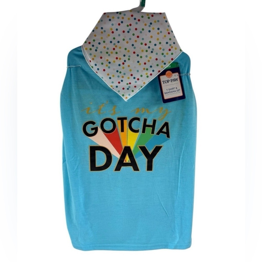 Top-Paw "it's Gotcha Day"Dog T-Shirt And Bandana Set